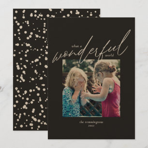 Cartes Pour Fêtes Annuelles Noël Simple Photo Black Kraft Merveilleux Monde