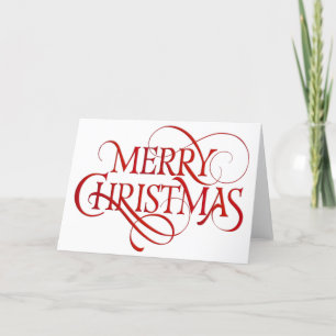 Cartes Pour Fêtes Annuelles Noël simple rouge et blanc
