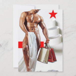 Cartes Pour Fêtes Annuelles Noël SlipperyJoe présente sexy rouge star vacances