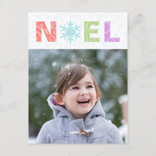 Cartes Pour Fêtes Annuelles Noel Snowflake Pastel Damask Photo