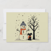Cartes Pour Fêtes Annuelles Noël Snowman Xmas Chien hiver (Devant)
