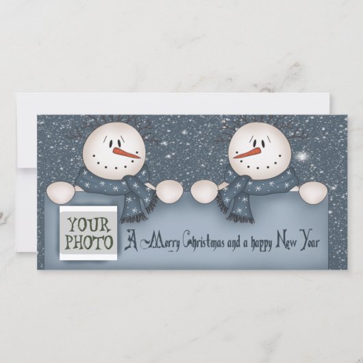 Cartes Pour Fêtes Annuelles Noël Snowmen (Devant)