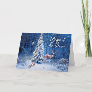 Cartes Pour Fêtes Annuelles Noël Snowy Tree Lights Magie de la saison