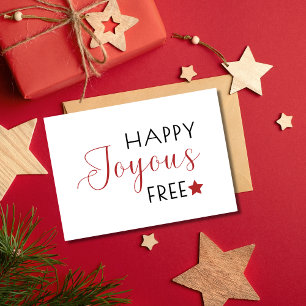Cartes Pour Fêtes Annuelles Noël sobre minimaliste joyeux, Noël de soutien sob