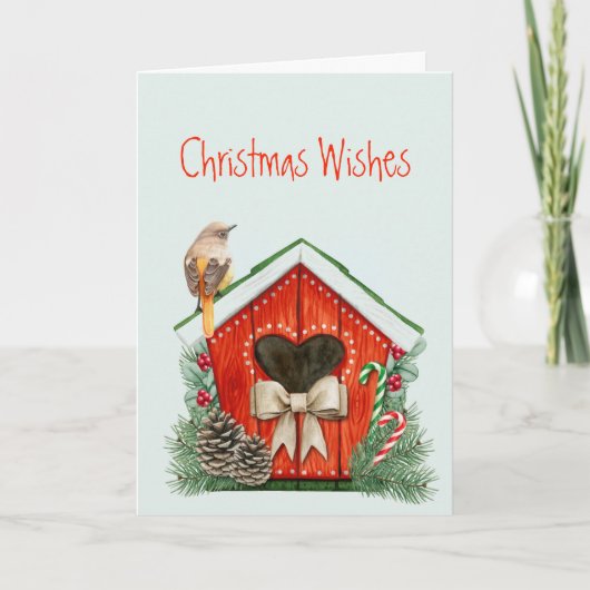 Cartes Pour Fêtes Annuelles Noël Souhaits jote Jardin Bird Bird Bird (Devant)