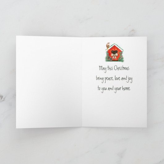 Cartes Pour Fêtes Annuelles Noël Souhaits jote Jardin Bird Bird Bird (Intérieur)