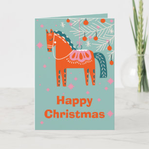 Cartes Pour Fêtes Annuelles Noël suédois Dala Horse