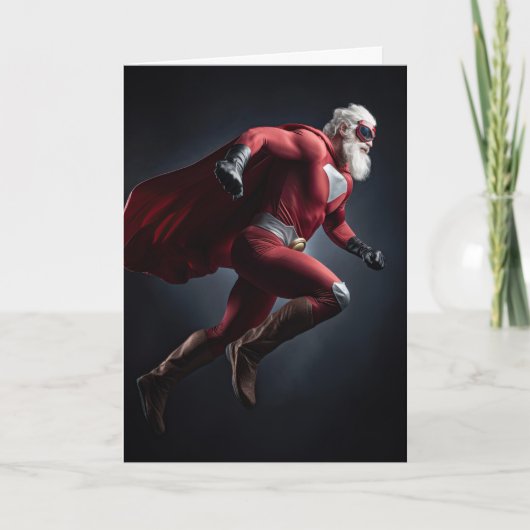 Cartes Pour Fêtes Annuelles Noël Super Père Noël (Devant)