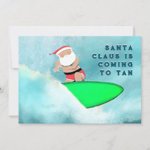 Cartes Pour Fêtes Annuelles Noël Surf sur la Plage