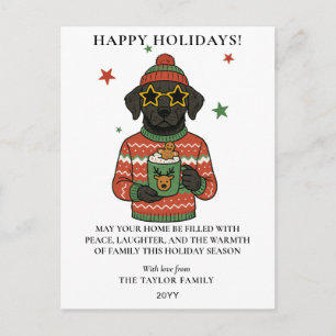 Cartes Pour Fêtes Annuelles Noël T-shirt moche pour chien labrador noir