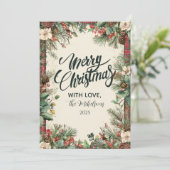 Cartes Pour Fêtes Annuelles Noël Tartan (Debout devant)