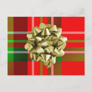 Cartes Pour Fêtes Annuelles Noël Tartan Motif et Bow
