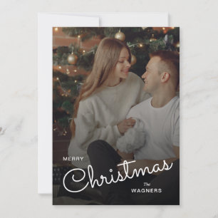 Cartes Pour Fêtes Annuelles Noël Tendance Moderne Photo de Couple