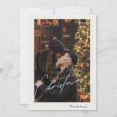 Cartes Pour Fêtes Annuelles Noël Tendance Moderne | Photo de Couple Romantiqu (Devant)