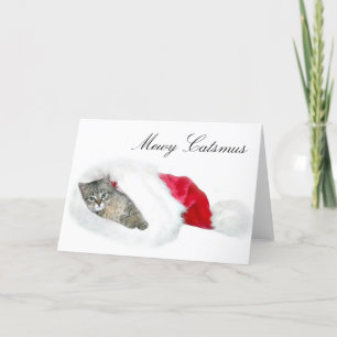 Cartes Pour Fêtes Annuelles Noël tigré de chaton