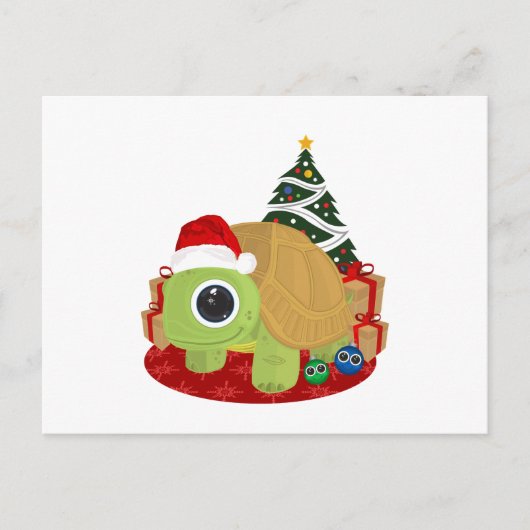 Cartes Pour Fêtes Annuelles Noël - Tortue (Devant)