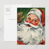 Cartes Pour Fêtes Annuelles "Noël traditionnel Père Noël " (Devant / Derrière)
