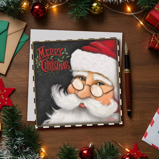 Cartes Pour Fêtes Annuelles Noël traditionnel Santa Joyeux Noël Fêtes