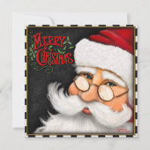 Cartes Pour Fêtes Annuelles Noël traditionnel Santa Joyeux Noël Fêtes (Devant)