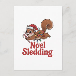 Cartes Pour Fêtes Annuelles Noël Traîneau Noël Écureuil Animal Traîneau H