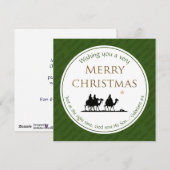 Cartes Pour Fêtes Annuelles NOËL Trois Sages Hommes Écriture Festive (Devant / Derrière)