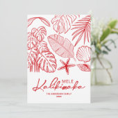 Cartes Pour Fêtes Annuelles Noël tropical de Mele Kalikimaka (Debout devant)