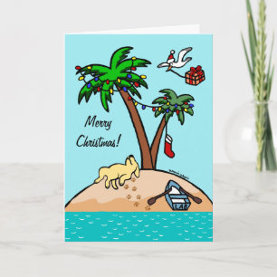 Cartes Pour Fêtes Annuelles Noël tropical du Labrador jaune
