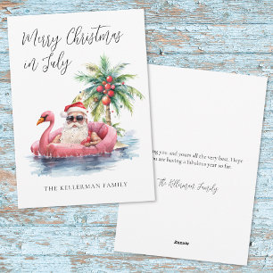 Cartes Pour Fêtes Annuelles Noël Tropical sur la Plage en Juillet