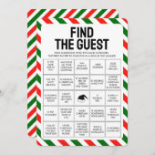 Cartes Pour Fêtes Annuelles Noël Trouvez le jeu de Bingo invité (Devant / Derrière)