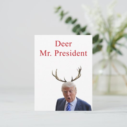 Cartes Pour Fêtes Annuelles Noël Trump : Monsieur le Président, cerf (Debout devant)
