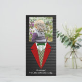 Cartes Pour Fêtes Annuelles Noël Tuxedo, Elfe rouge et verte (Debout devant)