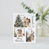 Cartes Pour Fêtes Annuelles Noël Typographie moderne Trois photos (Debout devant)