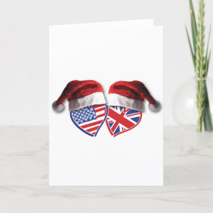 Cartes Pour Fêtes Annuelles Noël UK USA Hearts