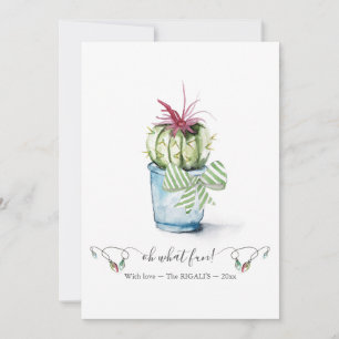 Cartes Pour Fêtes Annuelles Noël unique Red & Green Cute Cactus
