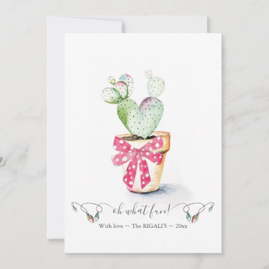 Cartes Pour Fêtes Annuelles Noël unique Red & Green Cute Cactus (Devant)