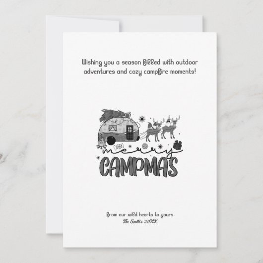 Cartes Pour Fêtes Annuelles Noël Vacances Camper Reindeer extérieur Noir (Devant)