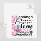 Cartes Pour Fêtes Annuelles Noël Vacances Cancer du sein Collage (Devant / Derrière)