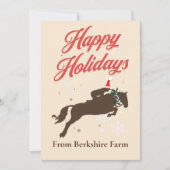 Cartes Pour Fêtes Annuelles Noël Vacances Cheval équestre (Devant)