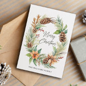 Cartes Pour Fêtes Annuelles Noël Vacances Serrure Pinecones Berries Folithe