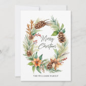 Cartes Pour Fêtes Annuelles Noël Vacances Serrure Pinecones Berries Folithe (Devant)