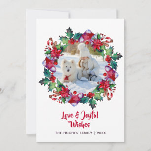 Cartes Pour Fêtes Annuelles Noël Vacances Stocker Floral Wreath Photo