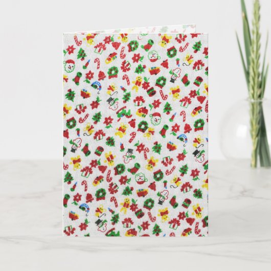 Cartes Pour Fêtes Annuelles Noël Variété de Doodles Faux-Fabric (Devant)