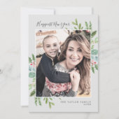 Cartes Pour Fêtes Annuelles Noël vert Bonne année Newsletter (Devant)