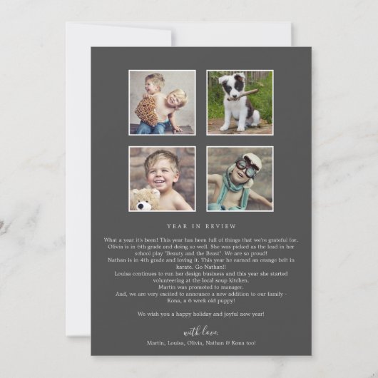 Cartes Pour Fêtes Annuelles Noël vert Bonne année Newsletter (Dos)