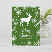 Cartes Pour Fêtes Annuelles Noël vert cerf (Debout devant)