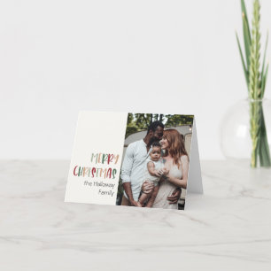 Cartes Pour Fêtes Annuelles Noël vert coloré Plié Photo unique