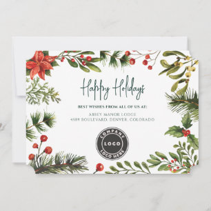 Cartes Pour Fêtes Annuelles Noël Vert salutations d'affaires