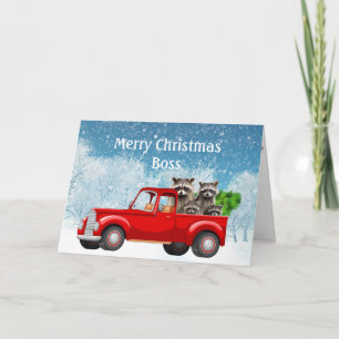 Cartes Pour Fêtes Annuelles Noël veut Boss tout le chargement de Raccoons