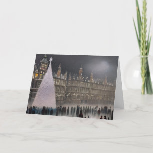 Cartes Pour Fêtes Annuelles Noël victorien britannique avec arbre blanc