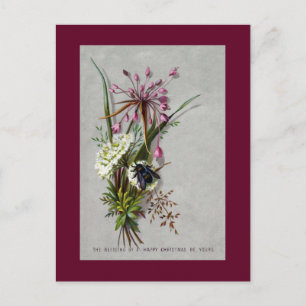 Cartes Pour Fêtes Annuelles Noël victorien de l'abeille et de l'allium